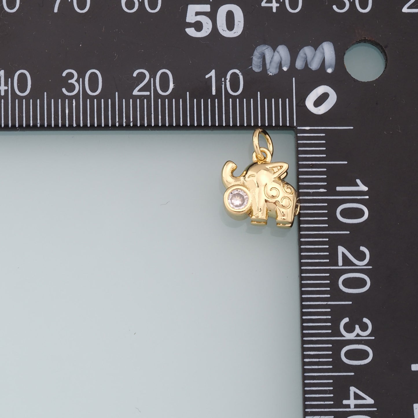 Gold Elephant Charms,18K Gold Filled Elephant Pendant,Animal Charm Bracelet Necklace for DIY Jewelry Making Supply