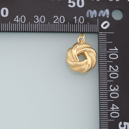 Gold Love Knot Charms,18K Gold Filled Love Knot Pendant,Knot Charm Bracelet Necklace for DIY Jewelry Making Supply