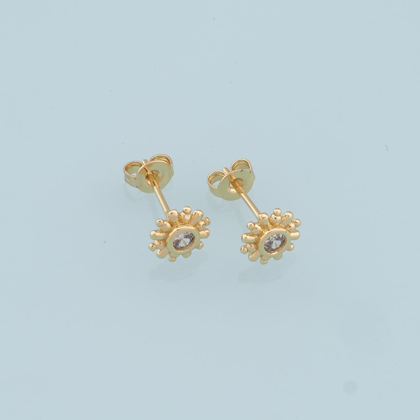 1pair 18K Gold Filled Flower Stud Earrings,Gold Earrings,Dainty Hoops Huggie,Gold Huggies Hoop Earrings