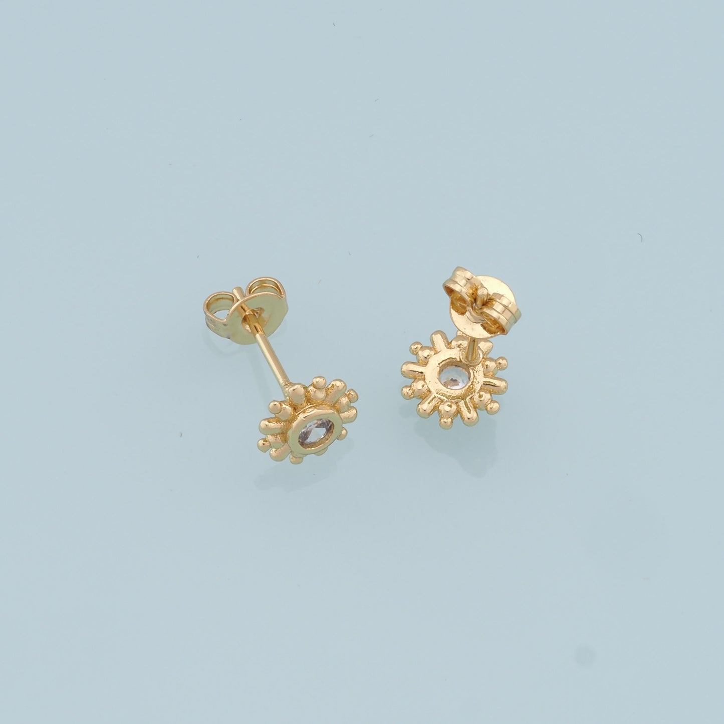 1pair 18K Gold Filled Flower Stud Earrings,Gold Earrings,Dainty Hoops Huggie,Gold Huggies Hoop Earrings