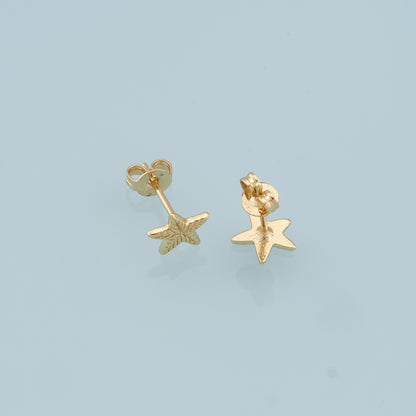 1pair 18K Gold Filled Starfish Stud Earrings,Gold Earrings,Dainty Hoops Huggie,Gold Huggies Hoop Earrings