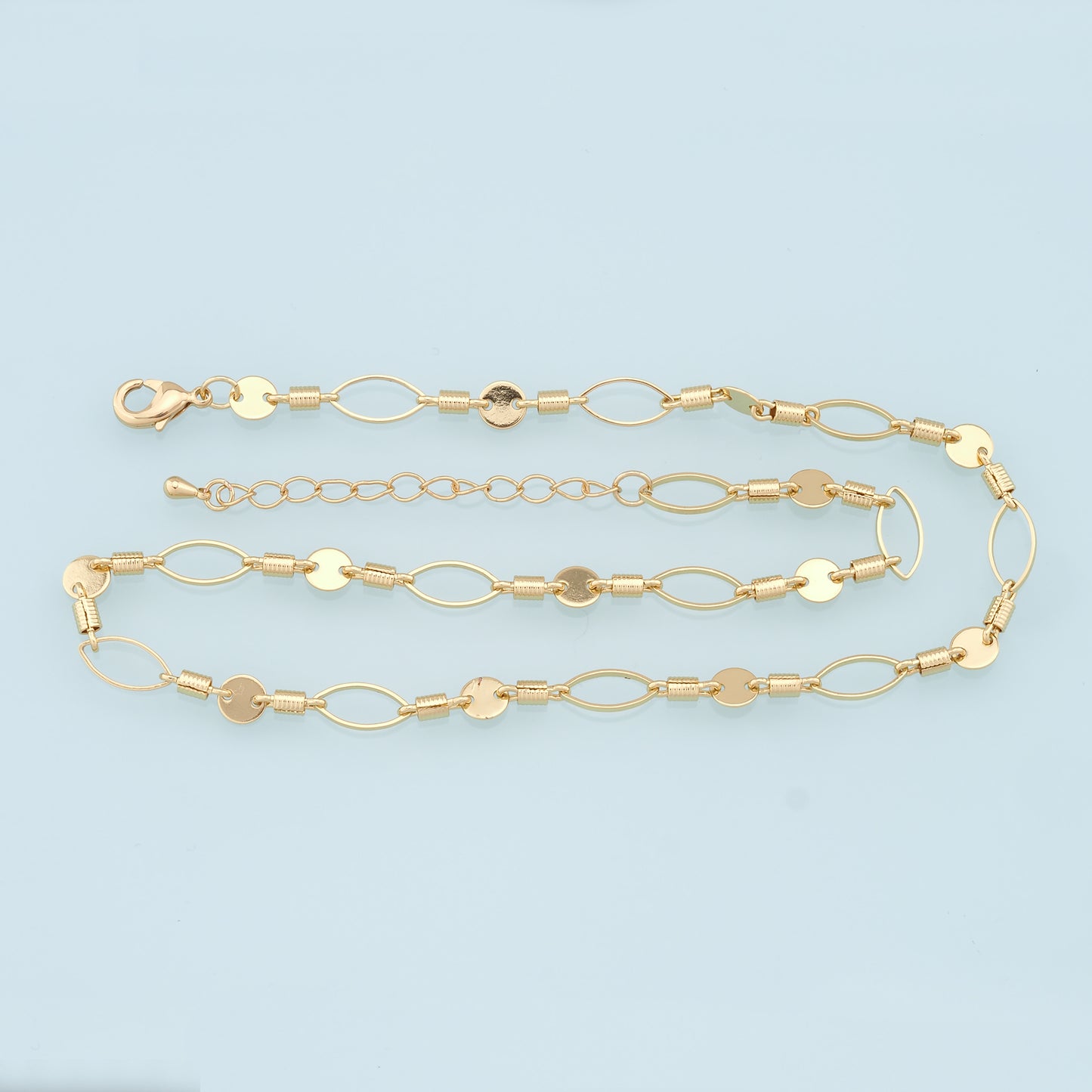 Gold Oval Chain,18K Gold Filled Round for Necklace Bracelet DIY Jewelry Making Supply