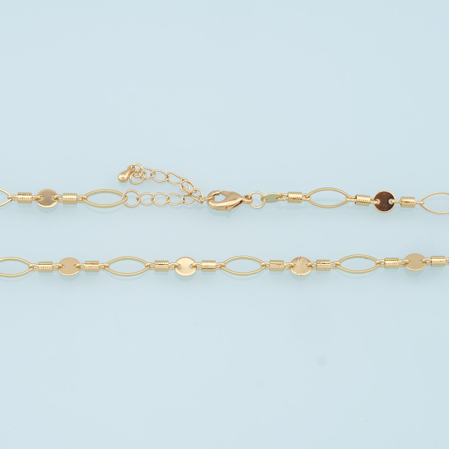 Gold Oval Chain,18K Gold Filled Round for Necklace Bracelet DIY Jewelry Making Supply