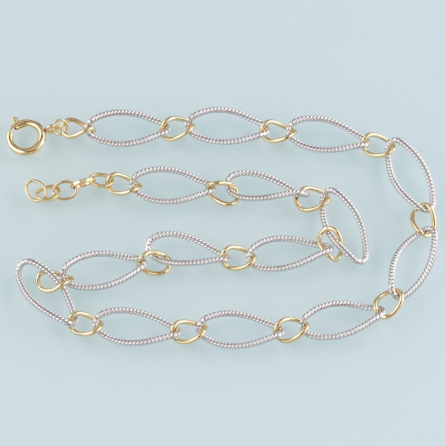 Gold Oval Chain,18K Gold Filled Twist for Necklace Bracelet DIY Jewelry Making Supply