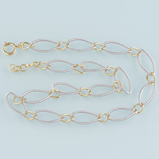 Gold Oval Chain,18K Gold Filled Twist for Necklace Bracelet DIY Jewelry Making Supply