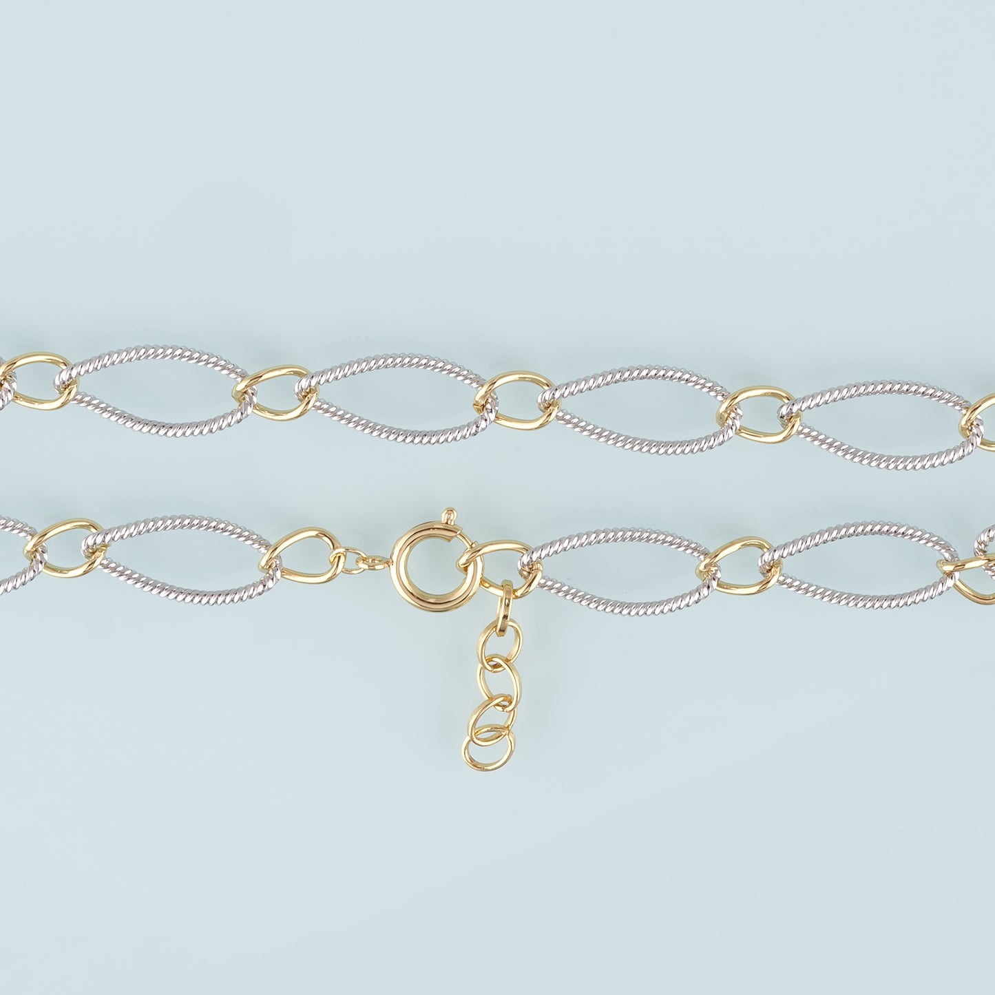 Gold Oval Chain,18K Gold Filled Twist for Necklace Bracelet DIY Jewelry Making Supply