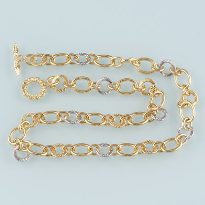 Gold Texture Oval Chain,18K Gold Filled Oval for Necklace Bracelet DIY Jewelry Making Supply