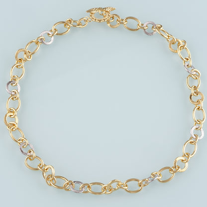 Gold Texture Oval Chain,18K Gold Filled Oval for Necklace Bracelet DIY Jewelry Making Supply