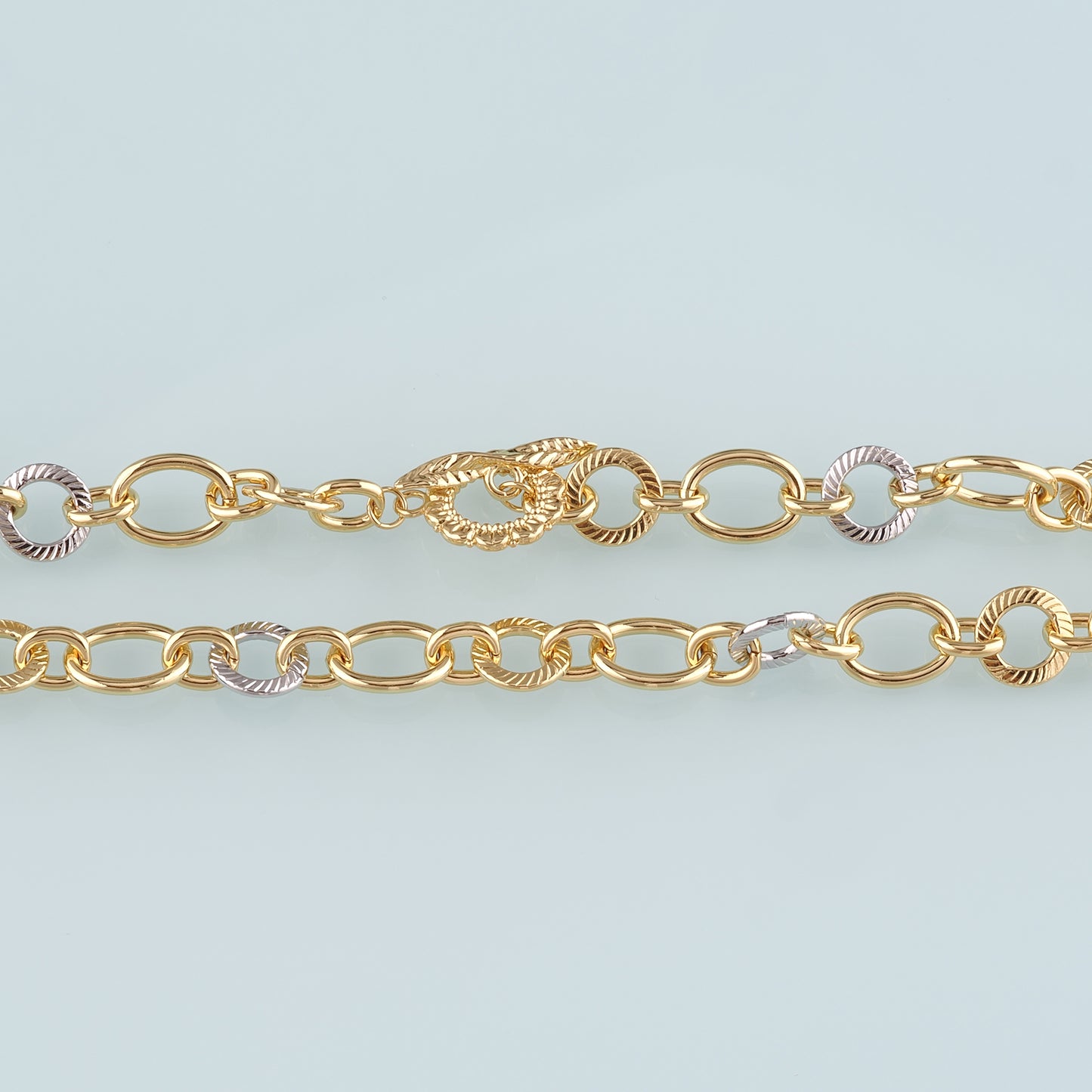 Gold Texture Oval Chain,18K Gold Filled Oval for Necklace Bracelet DIY Jewelry Making Supply