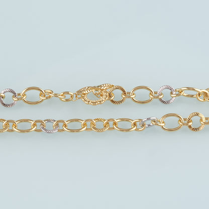 Gold Texture Oval Chain,18K Gold Filled Oval for Necklace Bracelet DIY Jewelry Making Supply