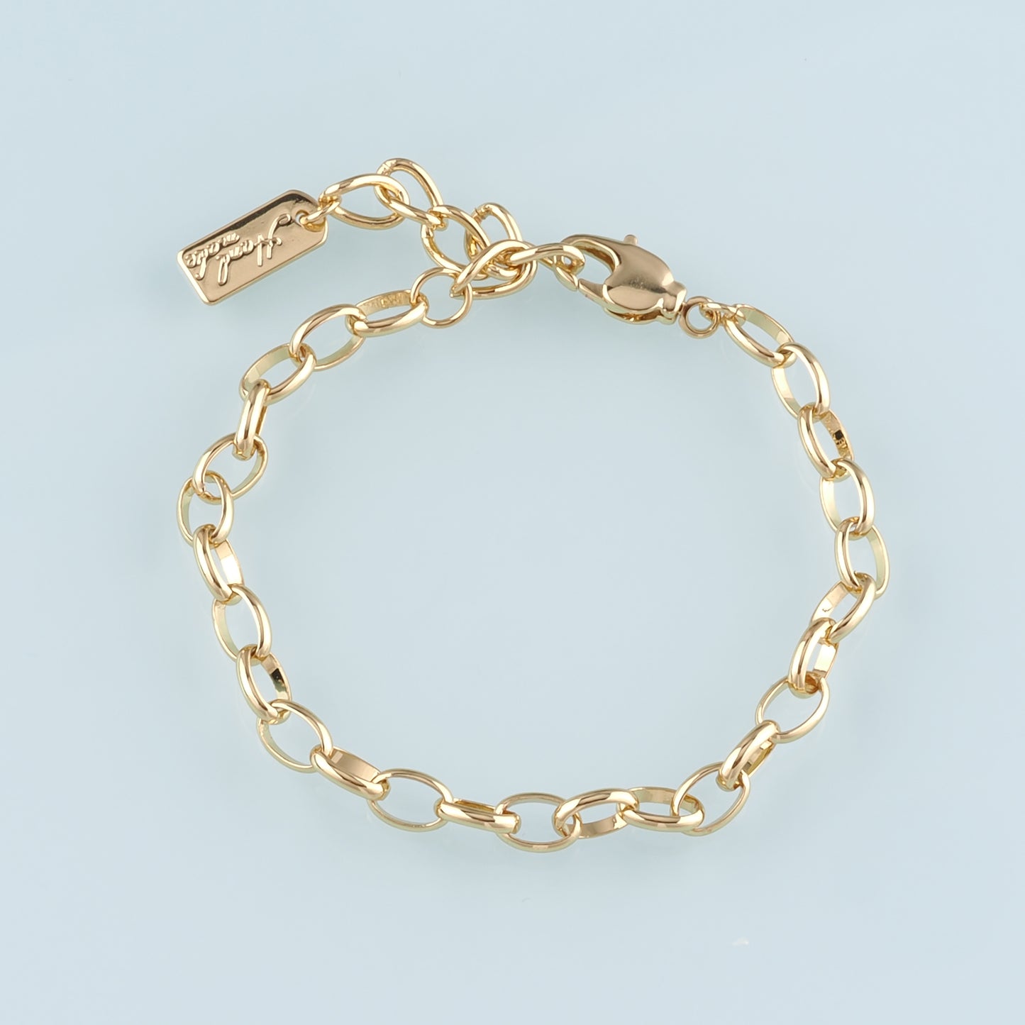 Gold Adjustable Chain,18K Gold Filled Oval Bracelet,Semi Finished Bracelets,Bracelets for Jewelry Making