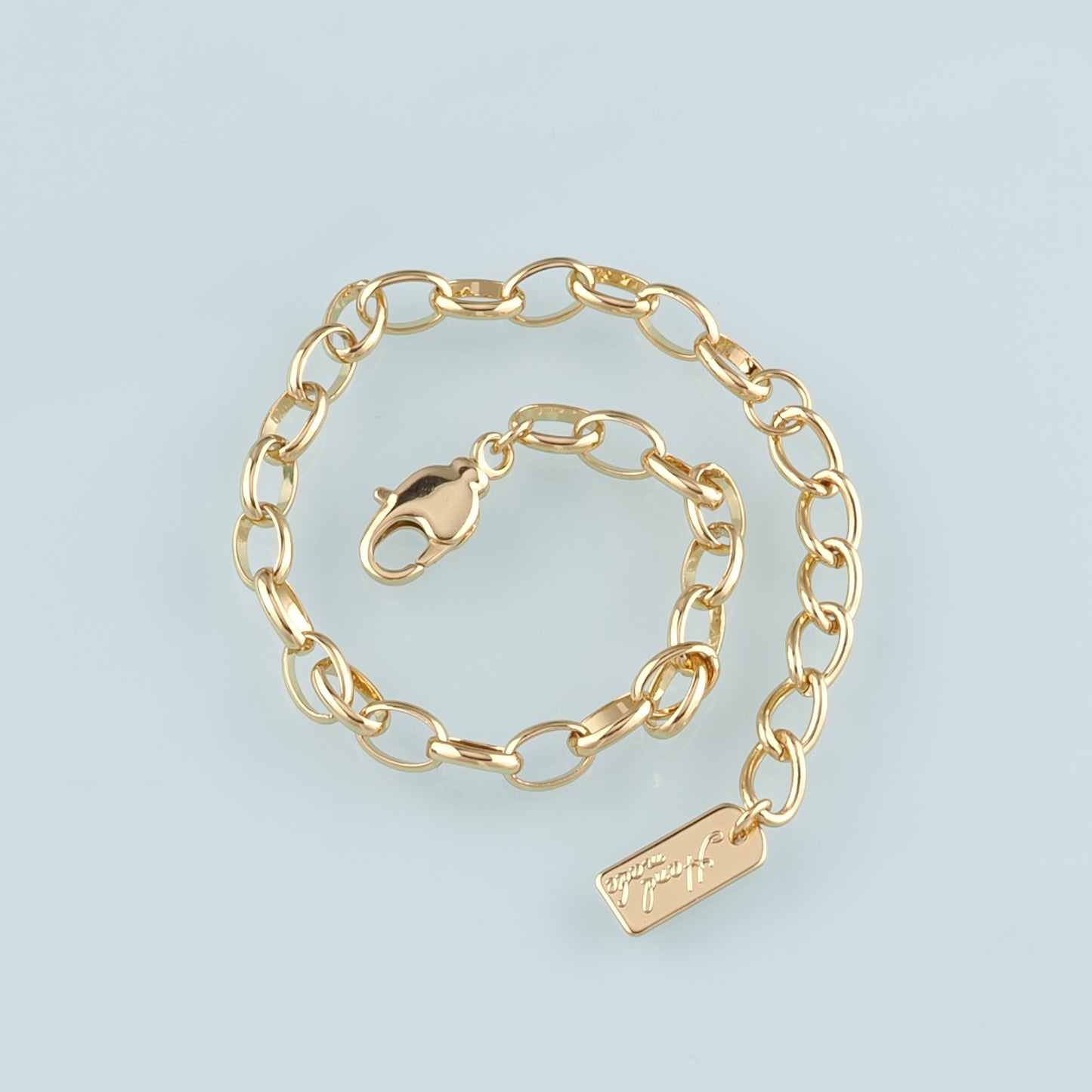 Gold Adjustable Chain,18K Gold Filled Oval Bracelet,Semi Finished Bracelets,Bracelets for Jewelry Making