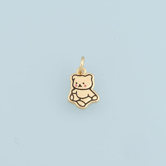 Gold Bear Charms,18K Gold Filled Bear Pendant, Cute Bear Charm Bracelet Necklace for DIY Jewelry Making Supply