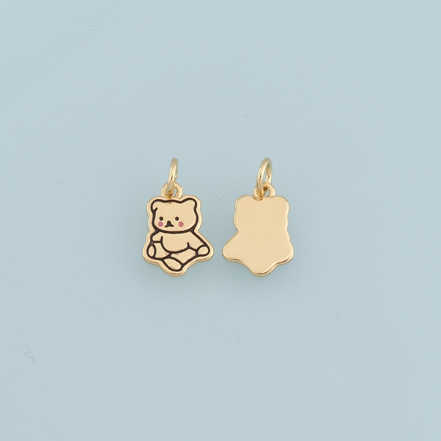 Gold Bear Charms,18K Gold Filled Bear Pendant, Cute Bear Charm Bracelet Necklace for DIY Jewelry Making Supply