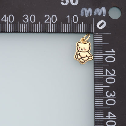 Gold Bear Charms,18K Gold Filled Bear Pendant, Cute Bear Charm Bracelet Necklace for DIY Jewelry Making Supply