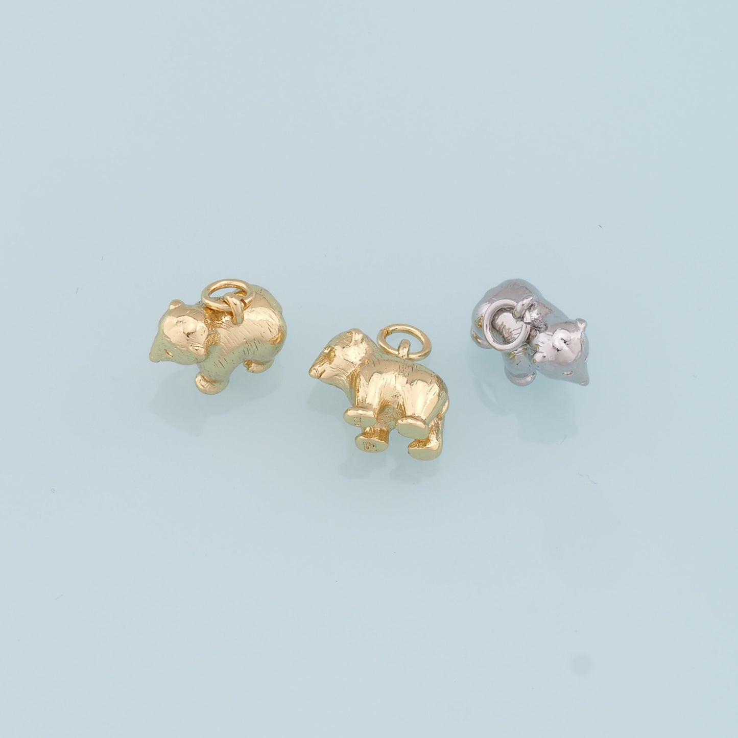 Gold Bear Charms,18K Gold Filled Bear Pendant, Cute Bear Charm Bracelet Necklace for DIY Jewelry Making Supply