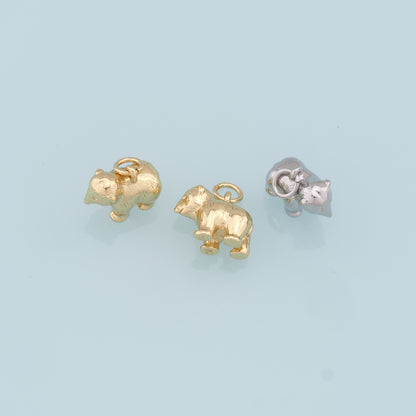 Gold Bear Charms,18K Gold Filled Bear Pendant, Cute Bear Charm Bracelet Necklace for DIY Jewelry Making Supply