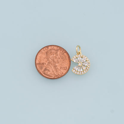 Gold Daisy Charms,18K Gold Filled Daisy Pendant,CZ Daisy Charm Bracelet Necklace for DIY Jewelry Making Supply