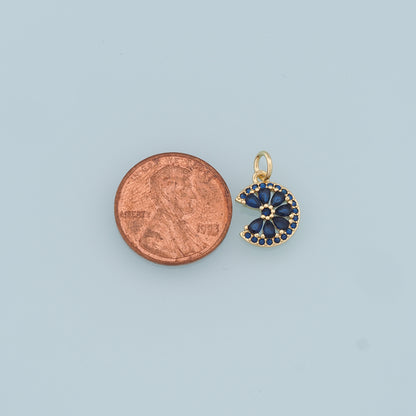 Gold Daisy Charms,18K Gold Filled Daisy Pendant,CZ Daisy Charm Bracelet Necklace for DIY Jewelry Making Supply