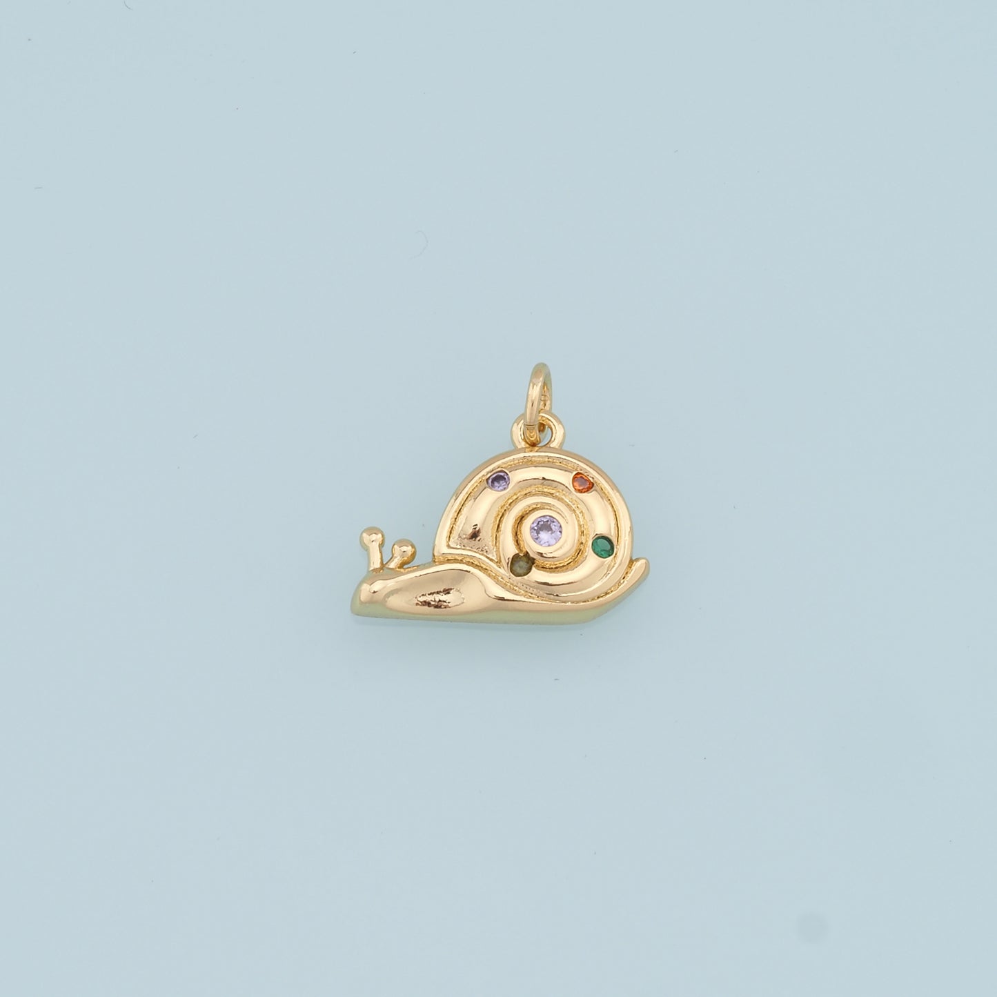 Gold Snails Charms,18K Gold Filled Snails Pendant,CZ Snails Charm Bracelet Necklace for DIY Jewelry Making Supply