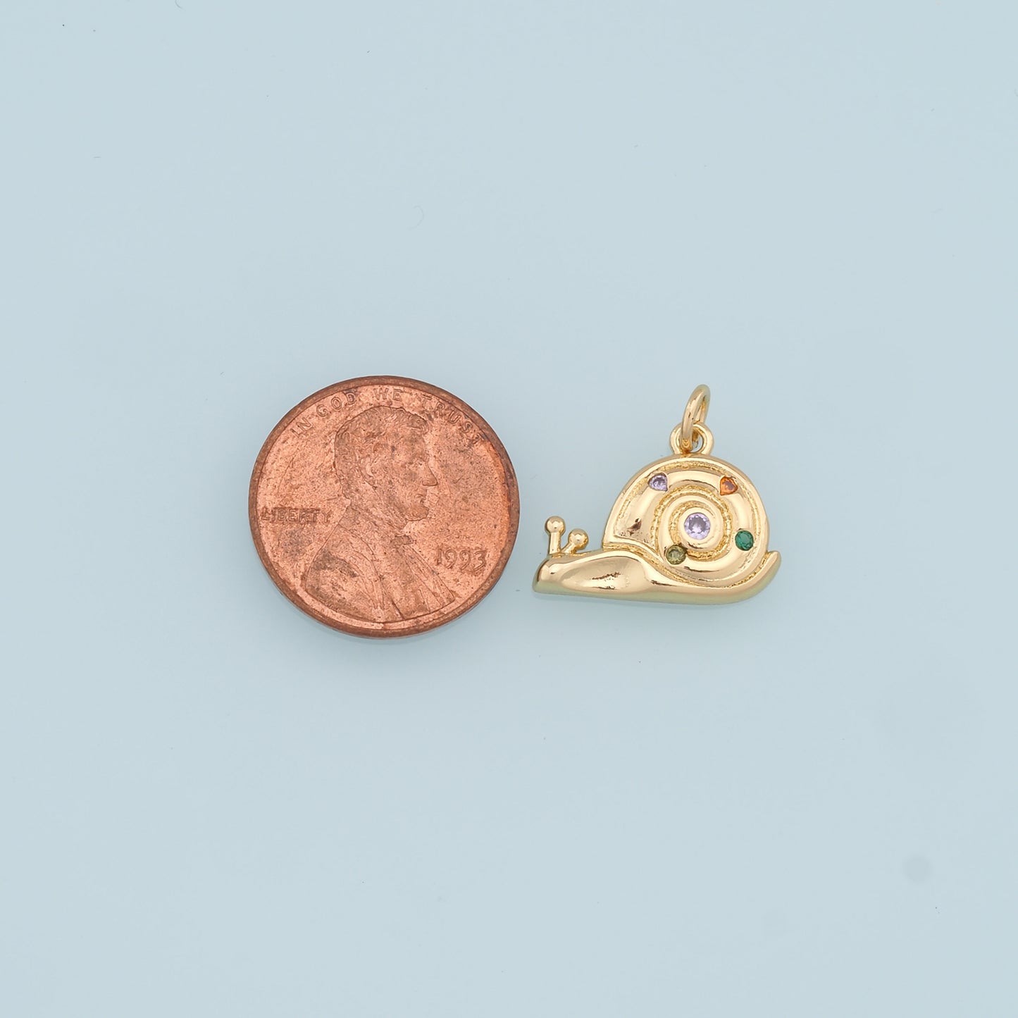 Gold Snails Charms,18K Gold Filled Snails Pendant,CZ Snails Charm Bracelet Necklace for DIY Jewelry Making Supply