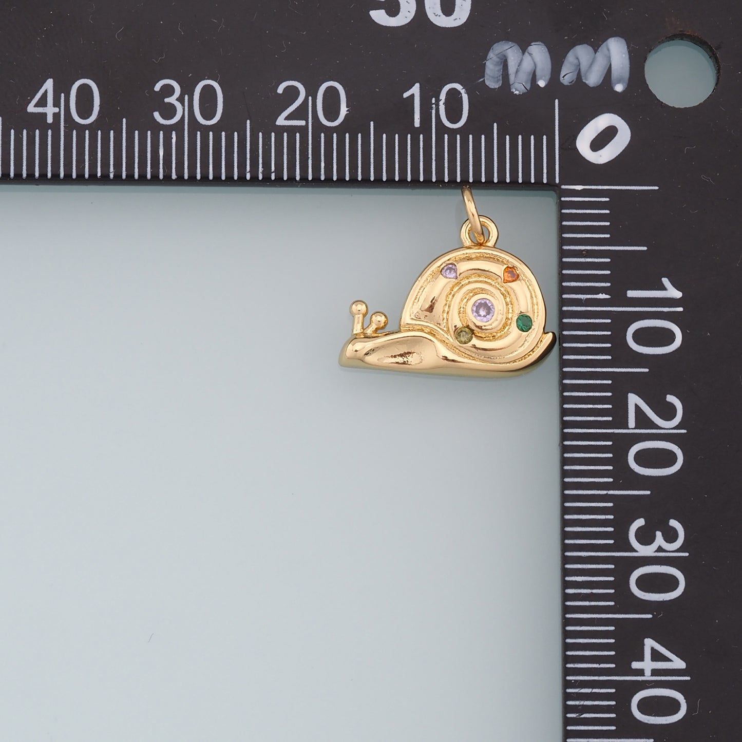 Gold Snails Charms,18K Gold Filled Snails Pendant,CZ Snails Charm Bracelet Necklace for DIY Jewelry Making Supply