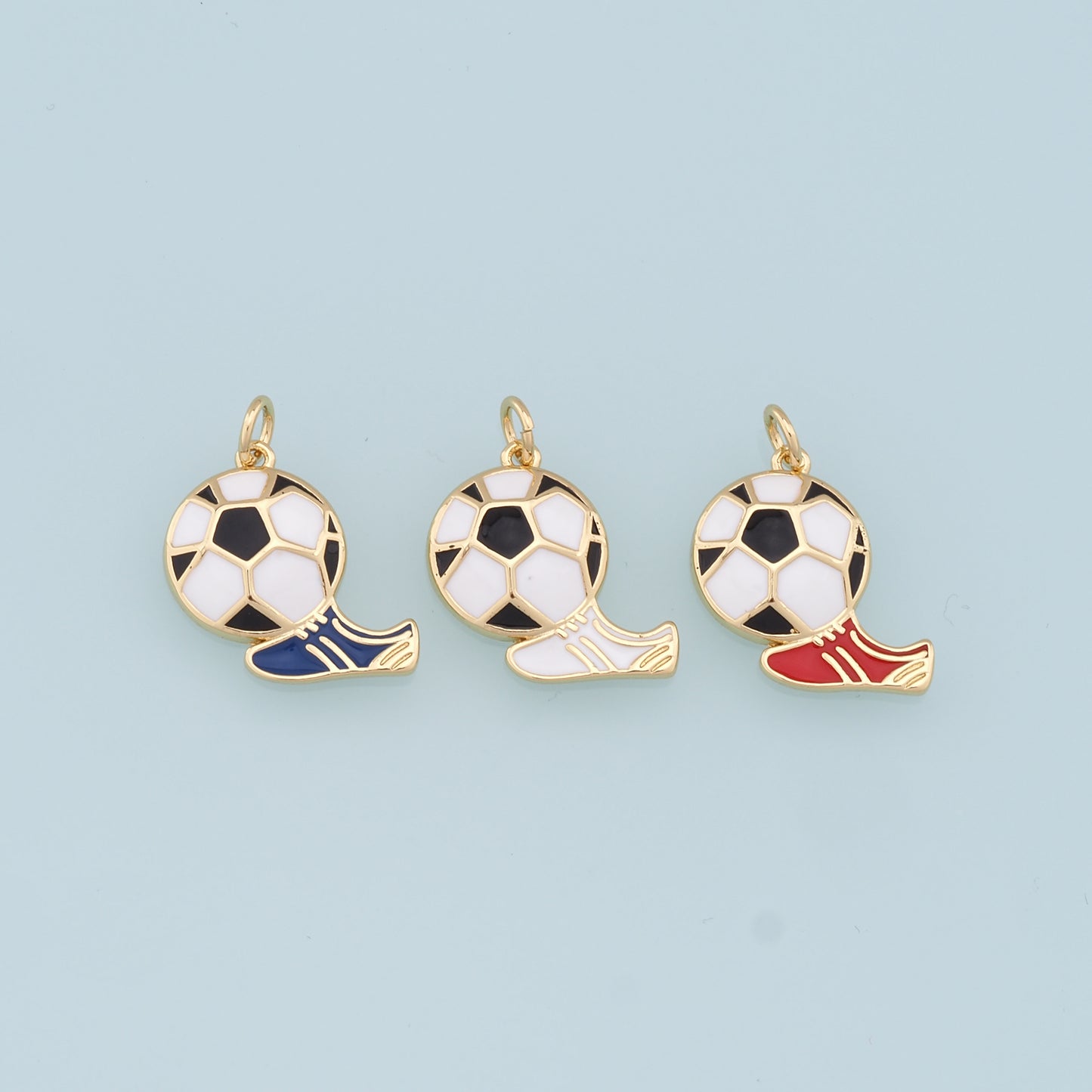 Gold Football Charms,18K Gold Filled Football Pendant,Soccer Charm Bracelet Necklace for DIY Jewelry Making Supply