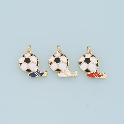 Gold Football Charms,18K Gold Filled Football Pendant,Soccer Charm Bracelet Necklace for DIY Jewelry Making Supply