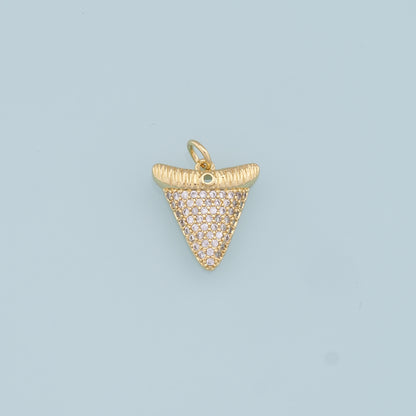 Gold Triangle Charms,18K Gold Filled Triangle Pendant,CZ Micro Pave Triangle Charm Bracelet Necklace for DIY Jewelry Making Supply