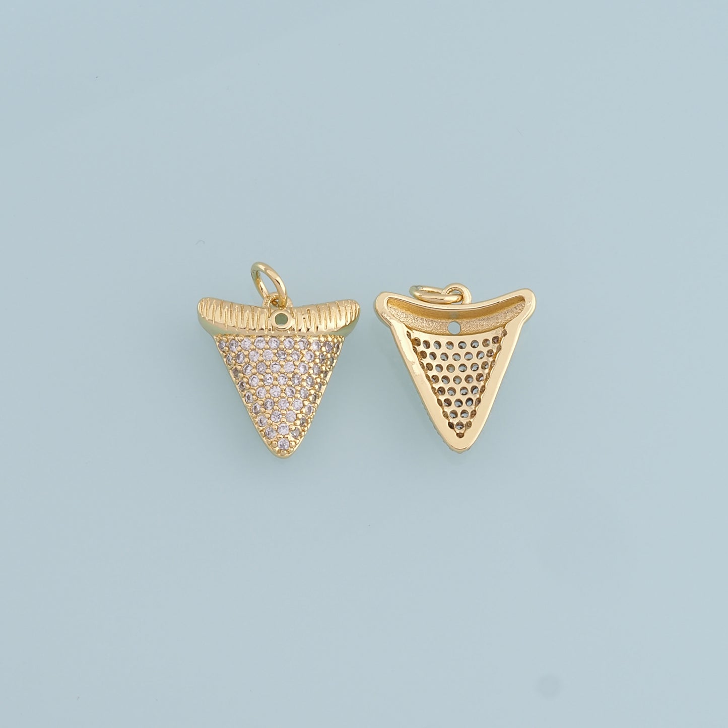 Gold Triangle Charms,18K Gold Filled Triangle Pendant,CZ Micro Pave Triangle Charm Bracelet Necklace for DIY Jewelry Making Supply