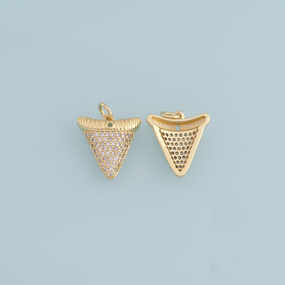 Gold Triangle Charms,18K Gold Filled Triangle Pendant,CZ Micro Pave Triangle Charm Bracelet Necklace for DIY Jewelry Making Supply