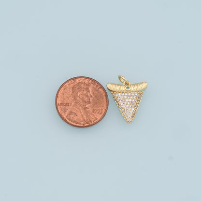 Gold Triangle Charms,18K Gold Filled Triangle Pendant,CZ Micro Pave Triangle Charm Bracelet Necklace for DIY Jewelry Making Supply