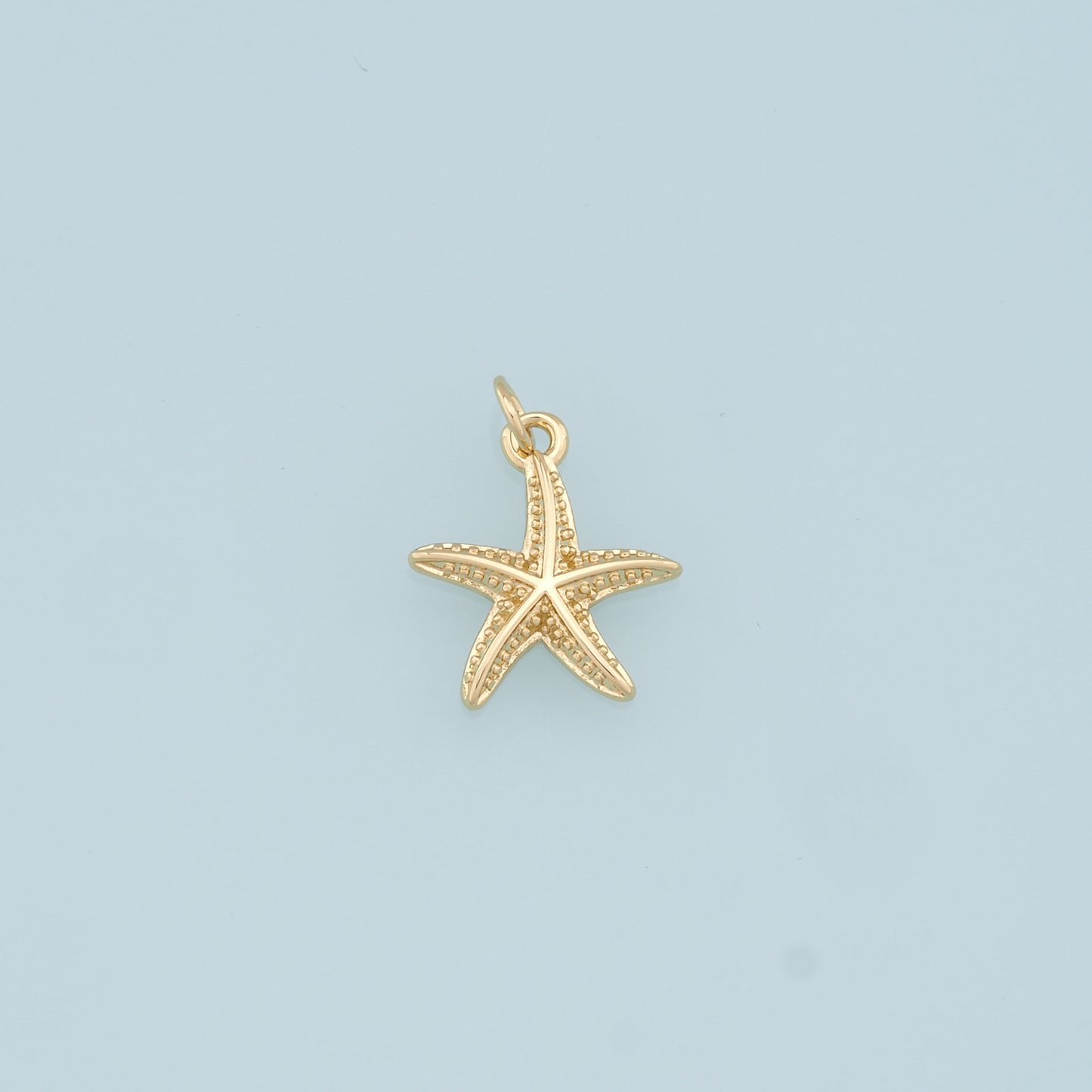 Gold Starfish Charms,18K Gold Filled Sea Star Pendant,Starfish Charm Bracelet Necklace for DIY Jewelry Making Supply