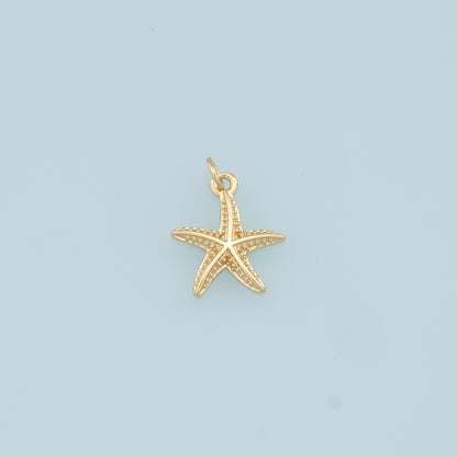 Gold Starfish Charms,18K Gold Filled Sea Star Pendant,Starfish Charm Bracelet Necklace for DIY Jewelry Making Supply