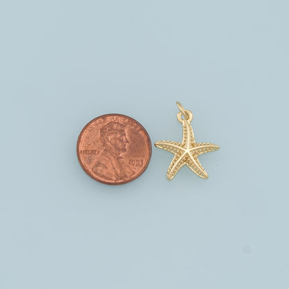 Gold Starfish Charms,18K Gold Filled Sea Star Pendant,Starfish Charm Bracelet Necklace for DIY Jewelry Making Supply