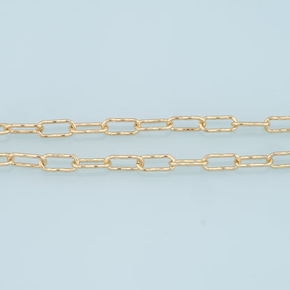 Gold Oval Chain,18K Gold Filled Rectangle Chain for Necklace Bracelet DIY Jewelry Making Supply 7x16.5mm