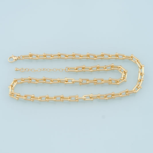 Gold Rectangle Chain,18K Gold Filled Rectangle for Necklace Bracelet DIY Jewelry Making Supply