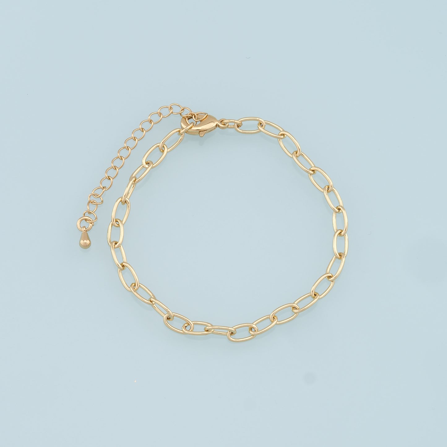 Gold Adjustable Chain,18K Gold Filled Oval Bracelet,Half-finished Adjustable Bracelet,Semi Finished Bracelets,Bracelets for Jewelry Making