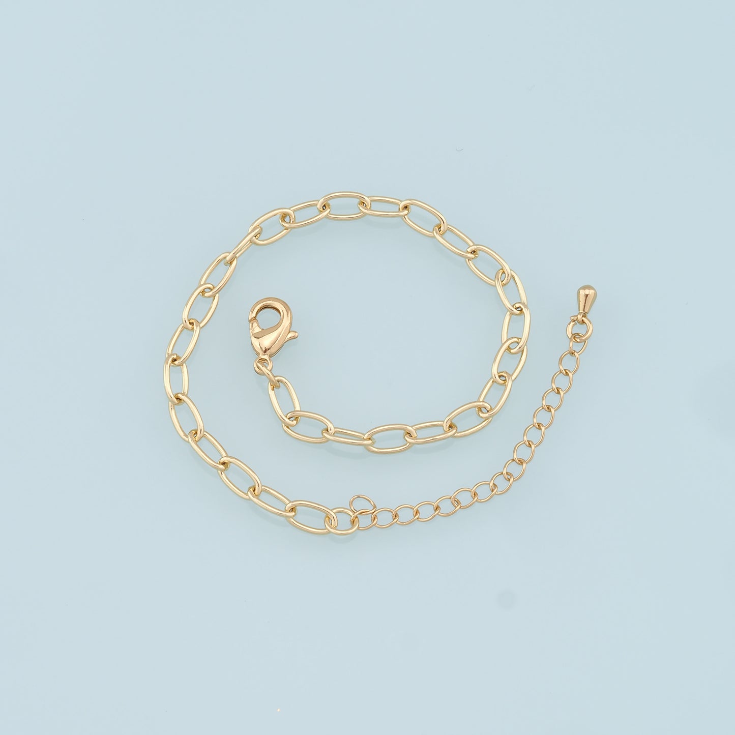 Gold Adjustable Chain,18K Gold Filled Oval Bracelet,Half-finished Adjustable Bracelet,Semi Finished Bracelets,Bracelets for Jewelry Making