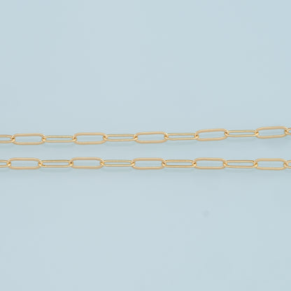 Gold Oval Chain,18K Gold Filled Rectangle Chain for Necklace Bracelet DIY Jewelry Making Supply 4X12mm