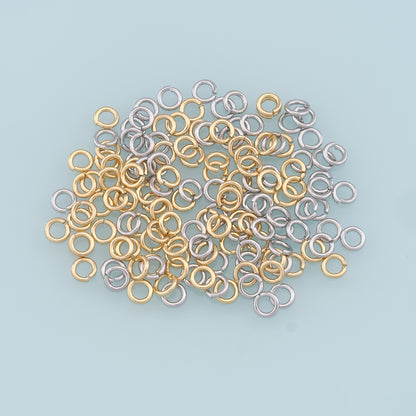 100pcs 18K Gold Thickened Jump Rings,Dainty O Shaped Open Jump Rings Bulk,Gold Split Rings for DIY Jewelry Making Supply Findings