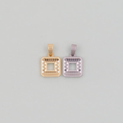 Gold square Charms,18K Gold Filled square Pendant,Stainless Steel square Charm Bracelet Necklace for DIY Jewelry Making Supply