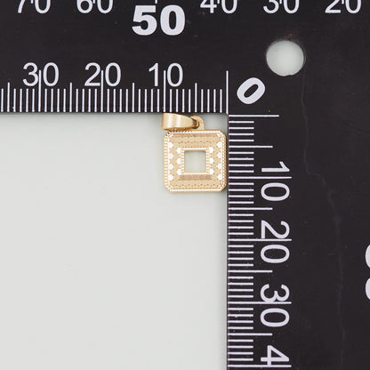 Gold square Charms,18K Gold Filled square Pendant,Stainless Steel square Charm Bracelet Necklace for DIY Jewelry Making Supply