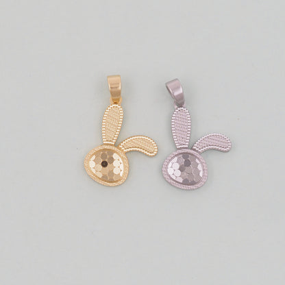 Gold rabbit Charms,18K Gold Filled rabbit Pendant,Stainless steel rabbit Charm Bracelet Necklace for DIY Jewelry Making Supply