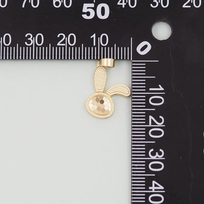 Gold rabbit Charms,18K Gold Filled rabbit Pendant,Stainless steel rabbit Charm Bracelet Necklace for DIY Jewelry Making Supply