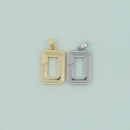 Gold rectangle Charms,18K Gold Filled rectangle Pendant,Stainless steel rectangle Charm Bracelet Necklace for DIY Jewelry Making Supply