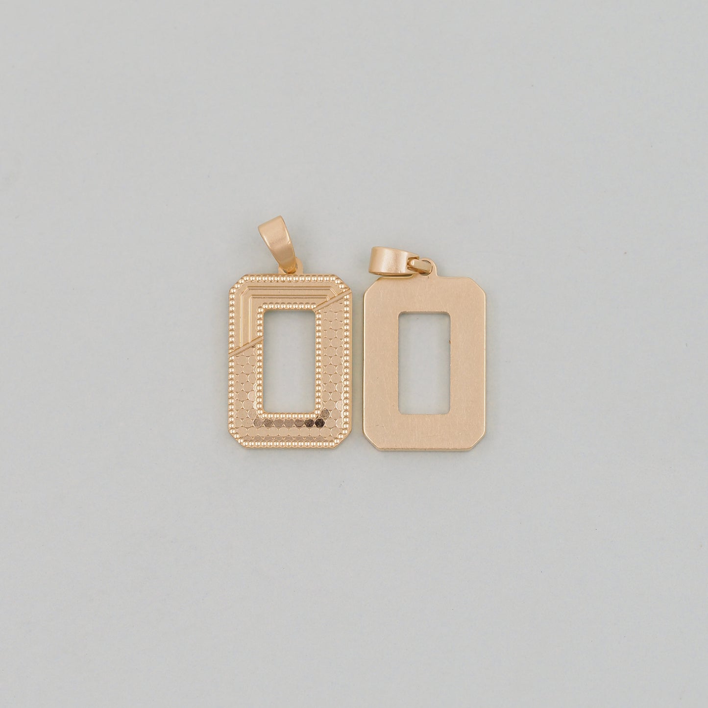 Gold rectangle Charms,18K Gold Filled rectangle Pendant,Stainless steel rectangle Charm Bracelet Necklace for DIY Jewelry Making Supply
