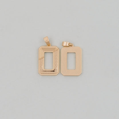 Gold rectangle Charms,18K Gold Filled rectangle Pendant,Stainless steel rectangle Charm Bracelet Necklace for DIY Jewelry Making Supply