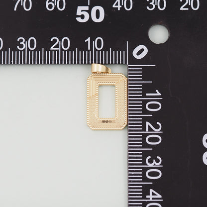 Gold rectangle Charms,18K Gold Filled rectangle Pendant,Stainless steel rectangle Charm Bracelet Necklace for DIY Jewelry Making Supply