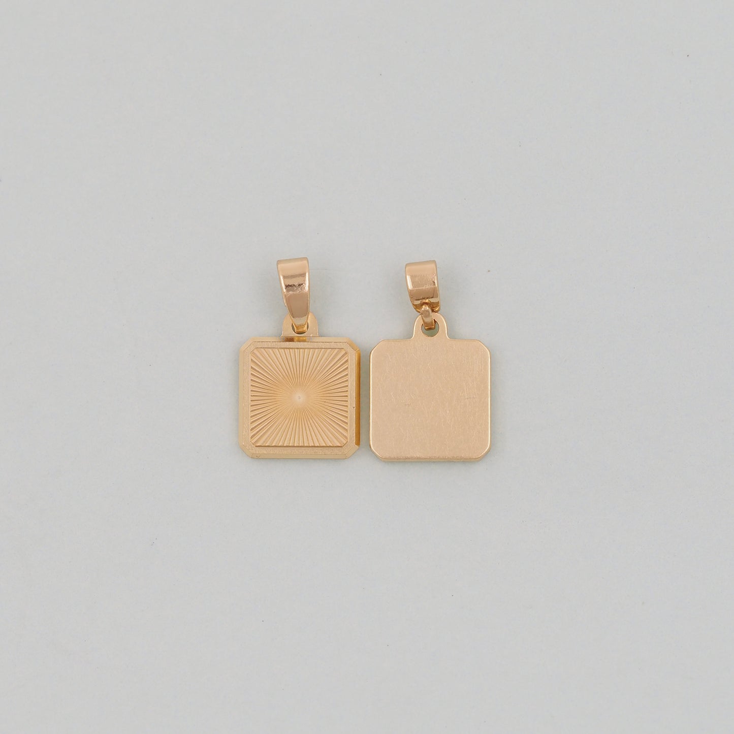 Gold square Charms,18K Gold Filled square Pendant,Stainless Steel square Charm Bracelet Necklace for DIY Jewelry Making Supply